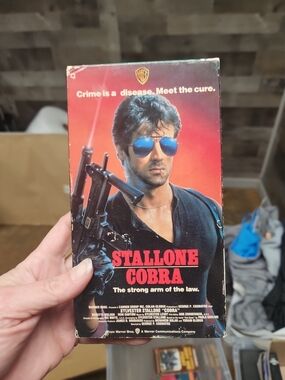 Stallone Cobra VHS Movie Cover - Red & Black Artwork